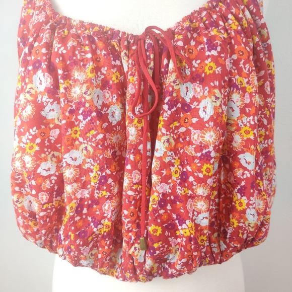 Free People Daisy Babe Crop Bubble Halter Tie Top Large NWOT - Picture 5 of 11
